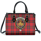 McGillivray Modern Tartan Crest Leather Handbag